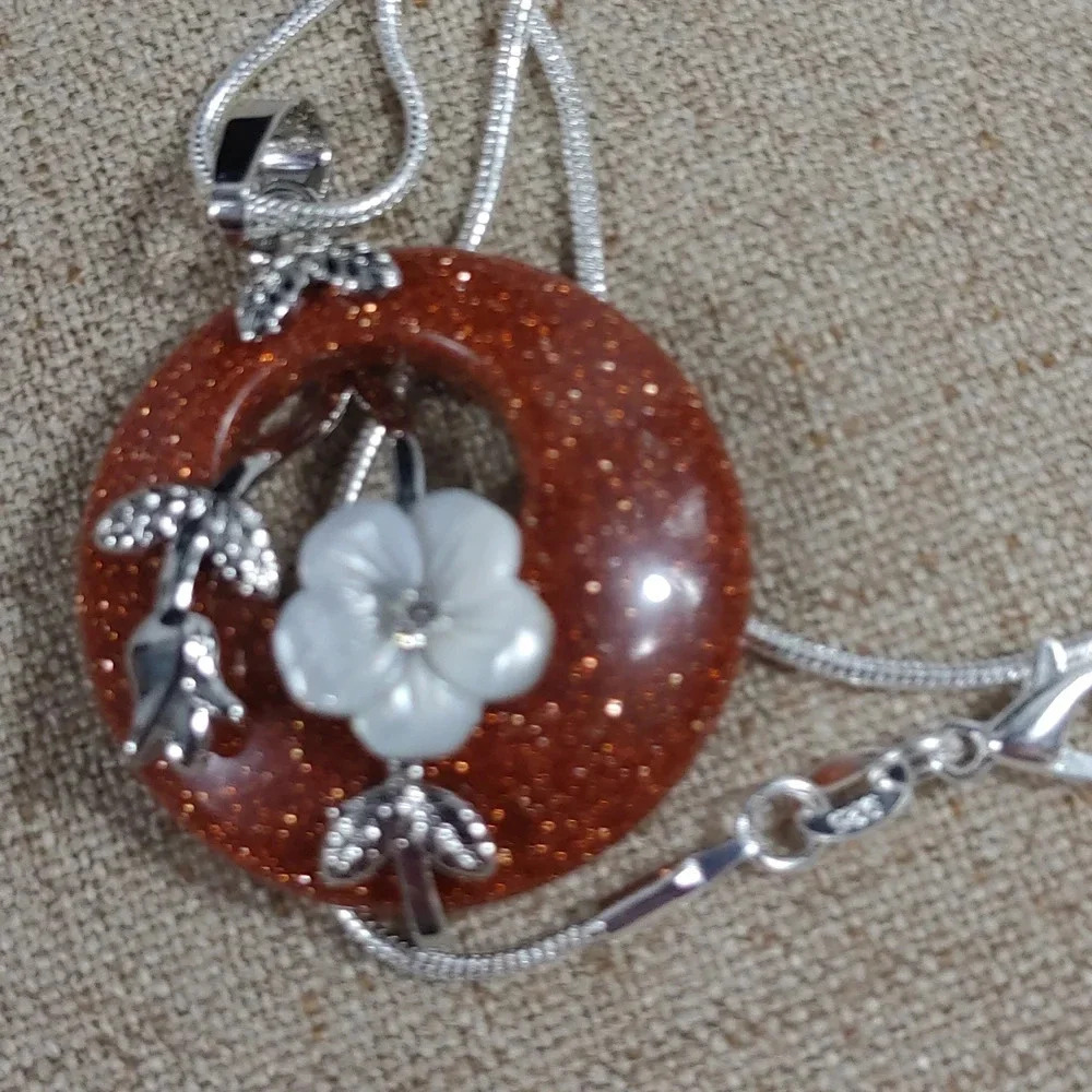 Women's Natural Stone 925 Sterling silver Necklace - Picture 6 of 7